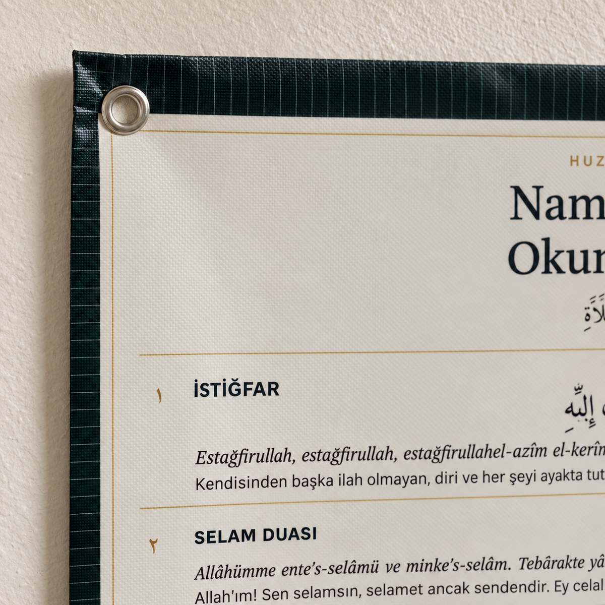 Namaz Sonrası Dua ve Tesbihat Panosu