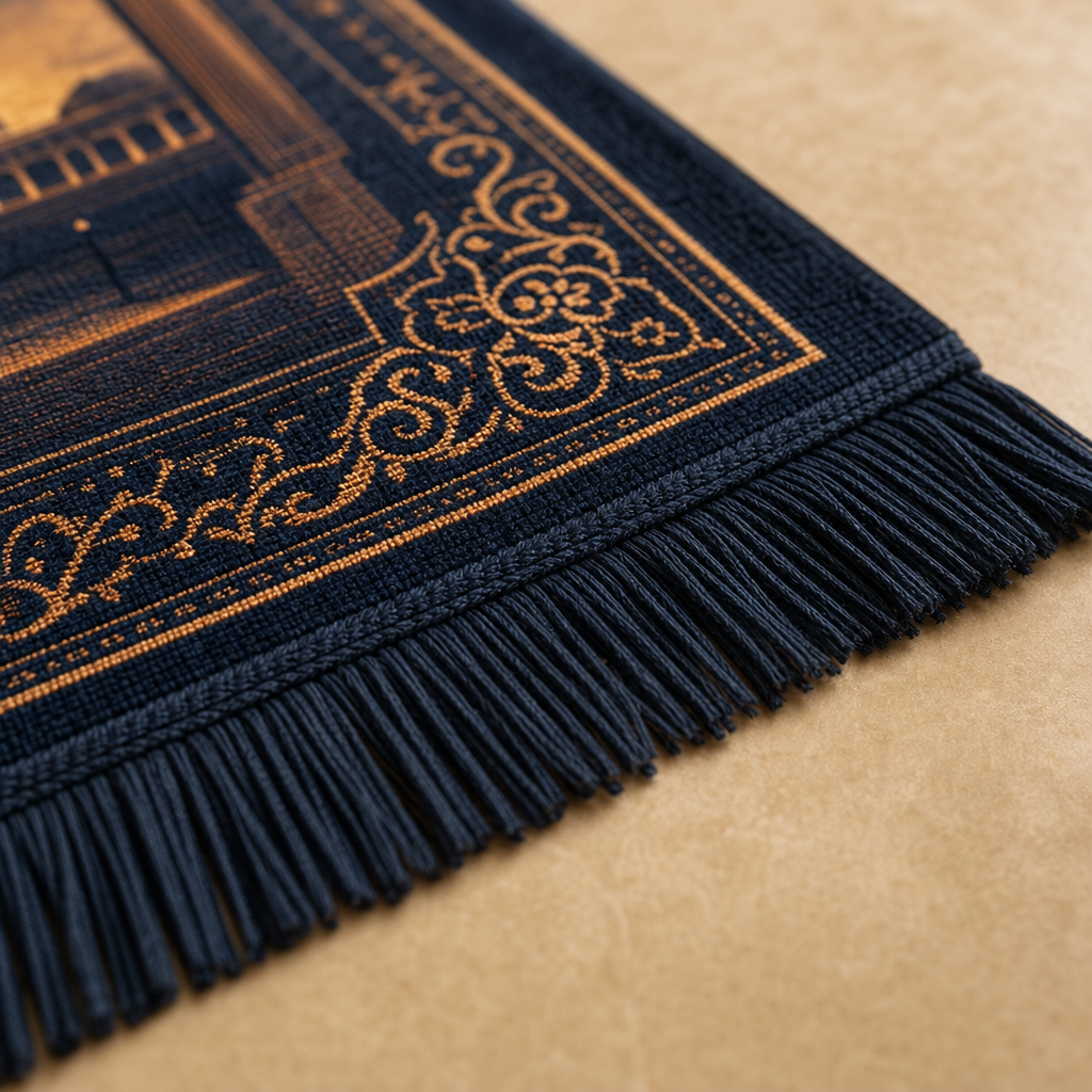 Hilal Cami Manzaralı 3D Seccade | Dijital Baskılı Namaz Halısı