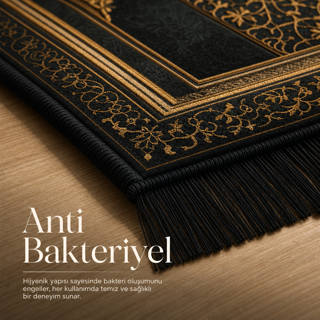 Zerbaf Mihrab Altın İşlemeli Seccade | Dijital Baskılı Namaz Halısı
