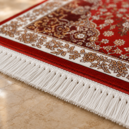 Keşan Kırmızı Seccade | Dijital Baskılı Klasik Dokuma Namaz Halısı