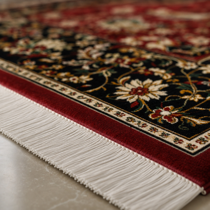 Bordo Sarmaşık Mihrab Seccade | Dijital Baskılı Klasik Namaz Halısı