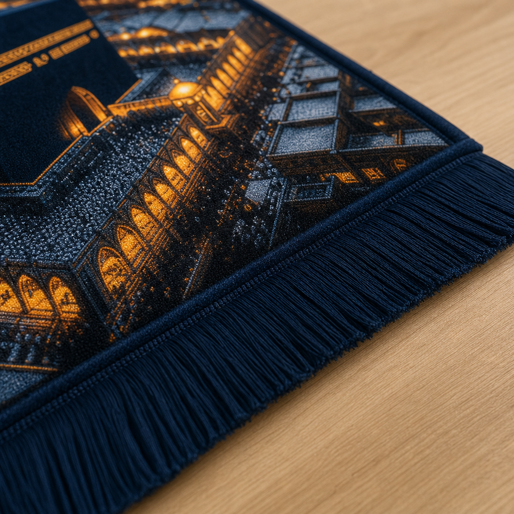 Kâbe Mehtap Manzaralı 3D Seccade | Dijital Baskılı Namaz Halısı