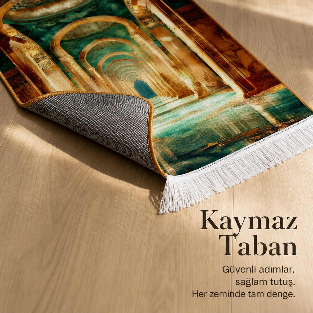 Sonsuz Kemer 3D Mihrab Seccade | Dijital Baskılı Namaz Halısı