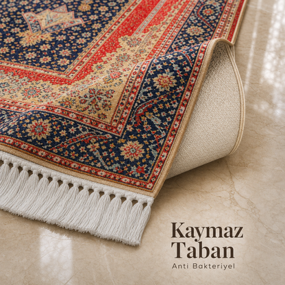 Anadolu Mihrab Kırmızı Seccade | Dijital Baskılı Klasik Namaz Halısı