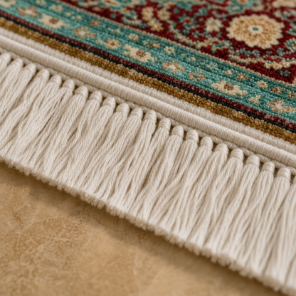 Mercan Mihrab Turkuaz Seccade | Dijital Baskılı Klasik Namaz Halısı