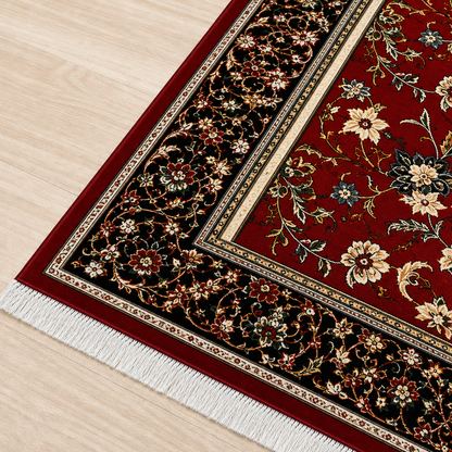Bordo Sarmaşık Mihrab Seccade | Dijital Baskılı Klasik Namaz Halısı