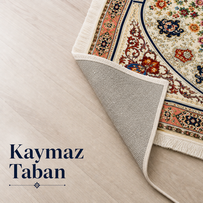 Gülbahçe Mihrab Krem Seccade | Dijital Baskılı Çiçekli Namaz Halısı
