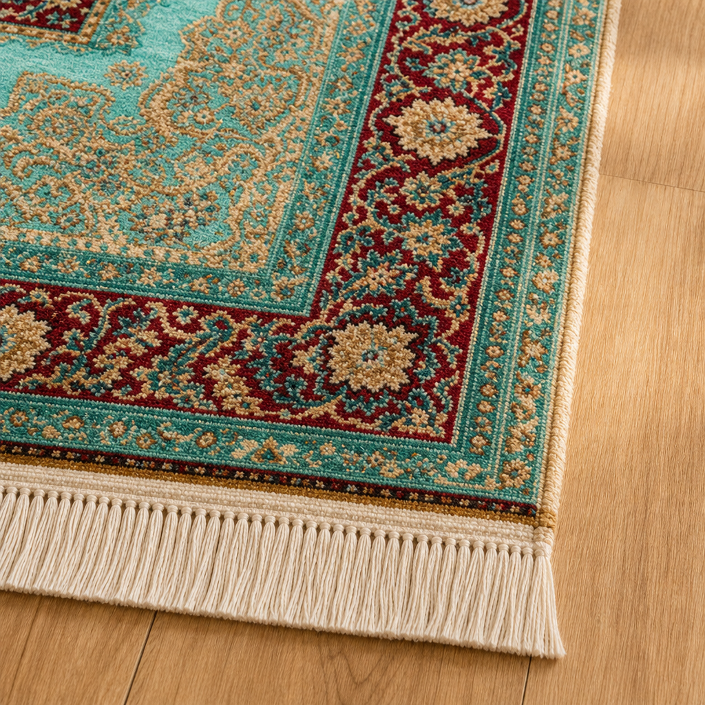 Mercan Mihrab Turkuaz Seccade | Dijital Baskılı Klasik Namaz Halısı
