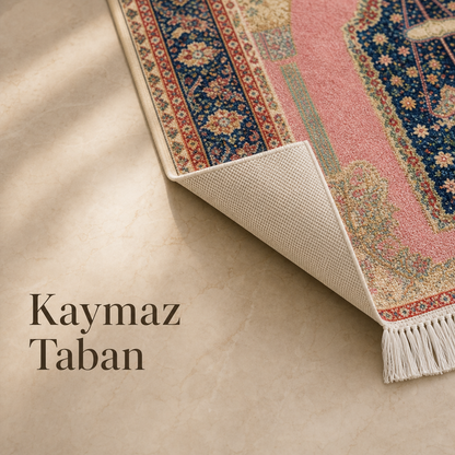 Gül Mihrab Pembe Seccade | Dijital Baskılı Klasik Namaz Halısı