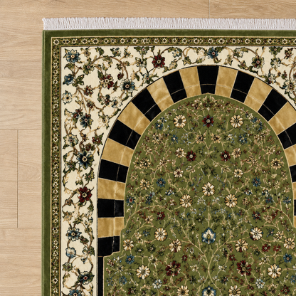 Çayır Mihrab Yeşil Seccade | Dijital Baskılı Klasik Namaz Halısı